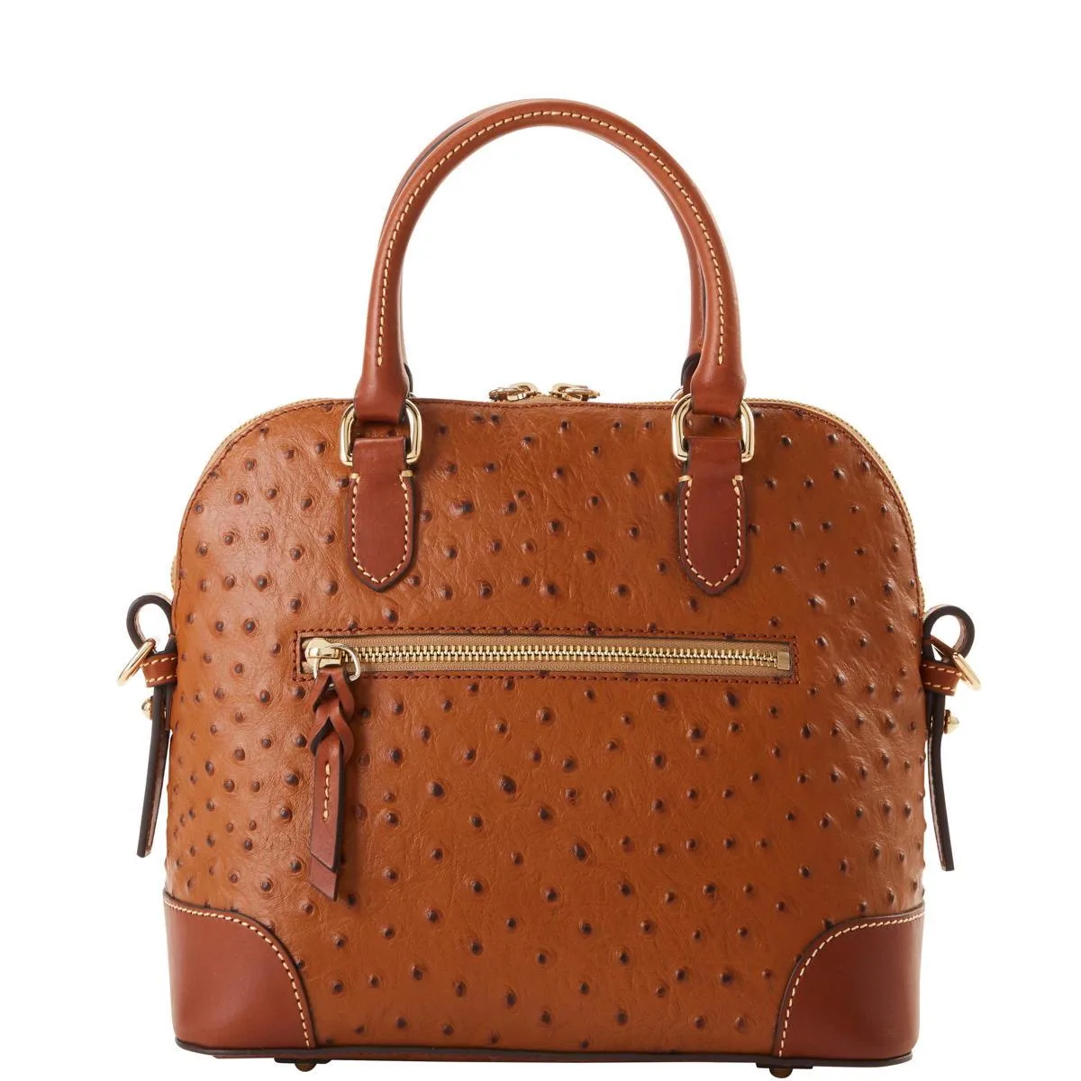 Dooney & Bourke Caramel Ostrich Domed Satchel