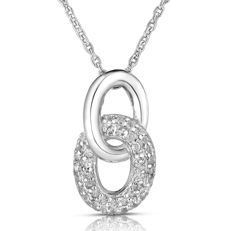 Jilco Inc White Topaz Chain Link Necklace