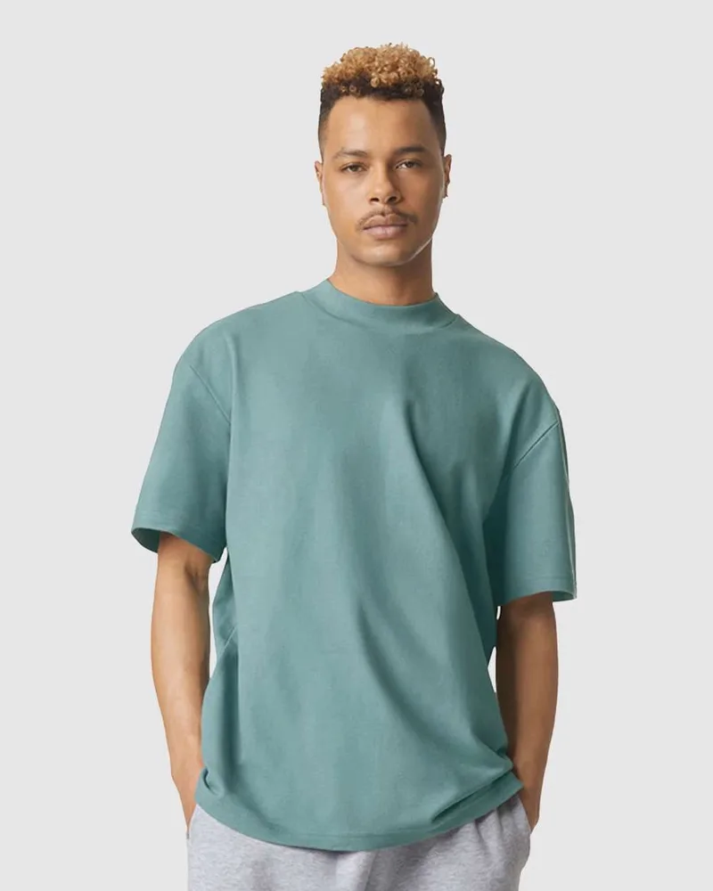 American Apparel® Unisex Pique Mockneck T-Shirt view 2