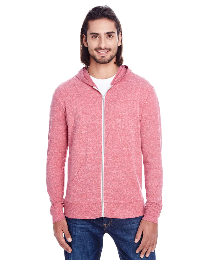 THREADFAST Unisex Triblend Full-Zip Light Hoodie view 7