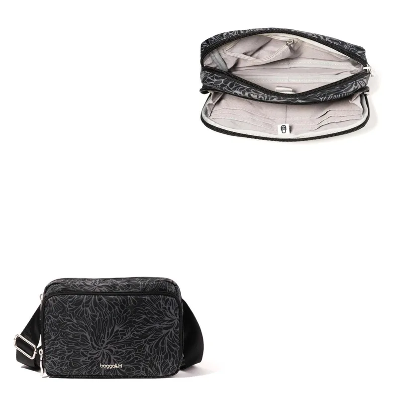 Baggallini Modern Belt Bag - Midnight Blossom Black