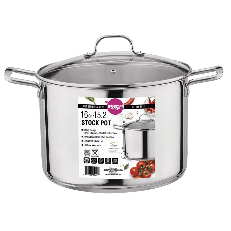 Gourmet Edge 16 Qt. 18/10 Stainless Steel Stock Pot