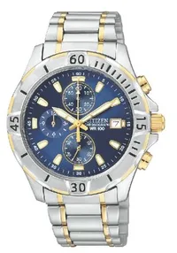 Citizen® Men's Quartz Two-Tone Stainless Steel Watch w/Blue Dial