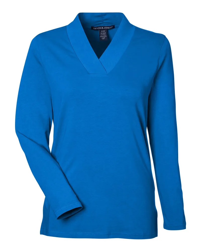 Devon and Jones® Women's Raleigh Shawl Collar Knit Top view 3