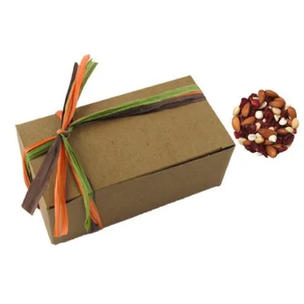 Small Natural Kraft Box with Cranberry Gold Mix view 2