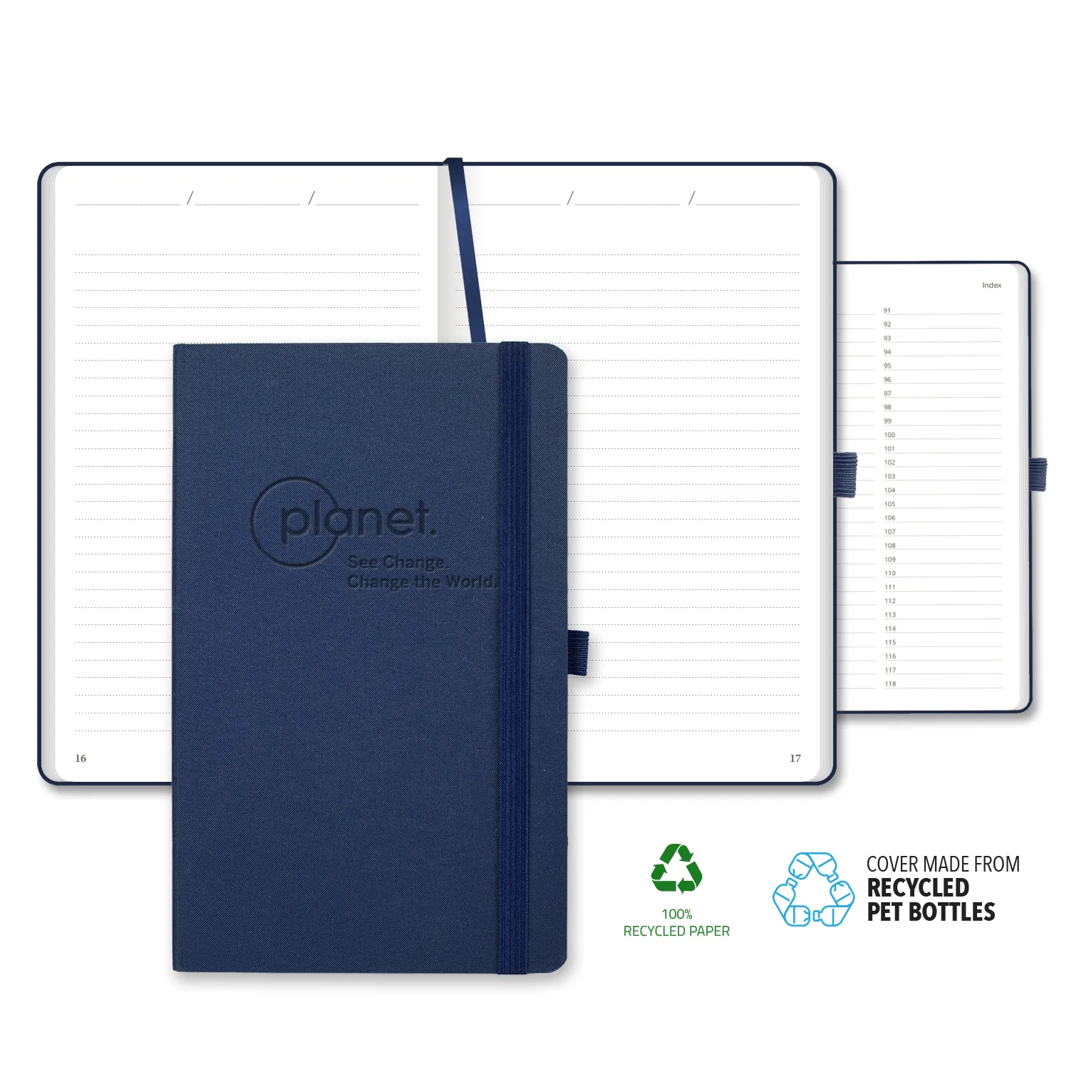 Castelli Oceano ECO rPET Medio Lined Recycled White Page Journal view 5