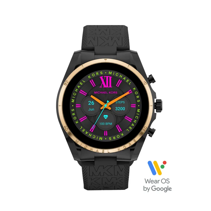 Michael Kors Ladies Bradshaw Gen 6 Hybrid All Black Silicone Strap Smartwatch
