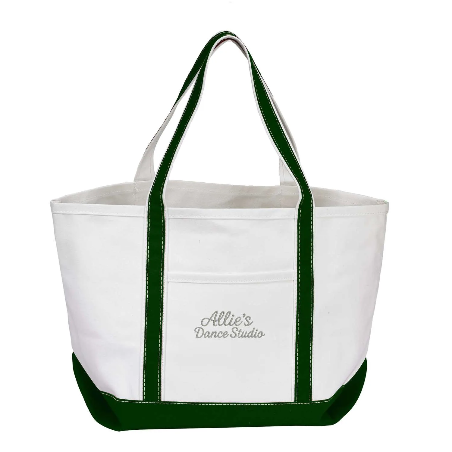 Open Canvas Boat Bag with Embroidery