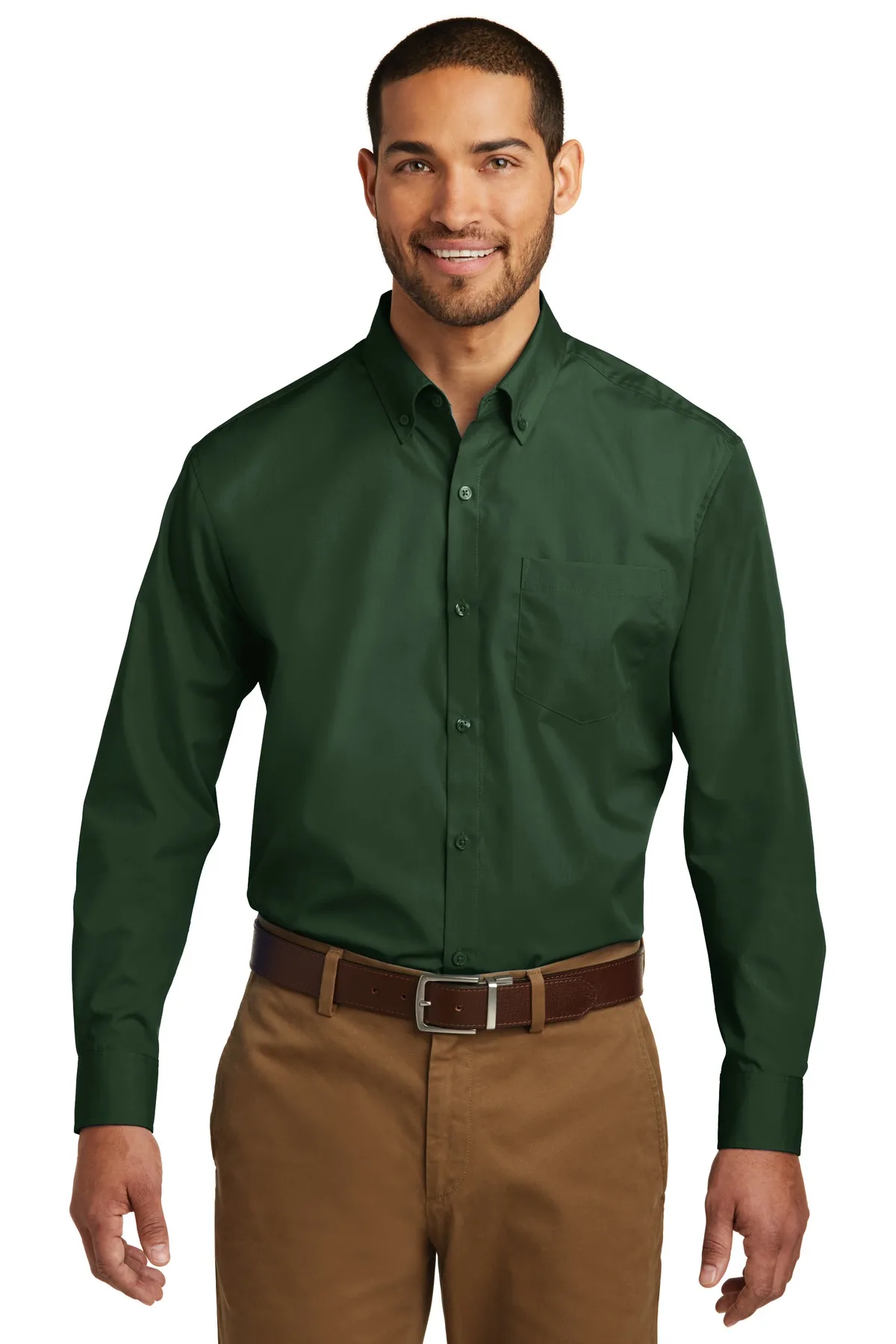Port Authority® Long Sleeve Carefree Poplin Shirt. view 6