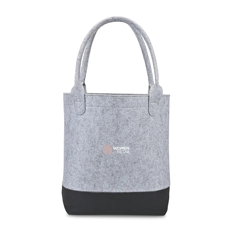 Out of The Woods® Felt Colorblock Tall Tote - Light Grey-Black