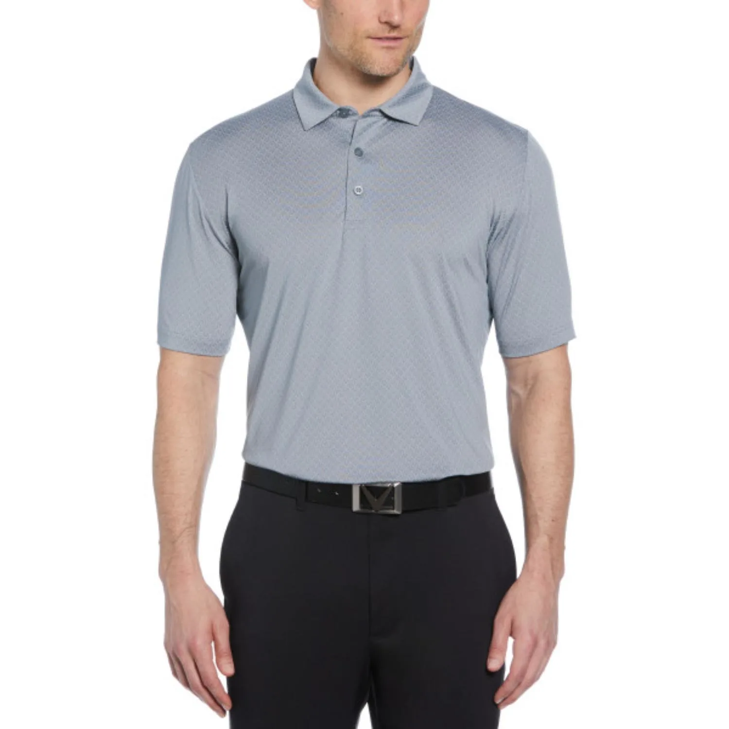 Callaway® All Over Stitched Moisture Wicking Men's Chev Polo Shirt with Custom Logo view 6