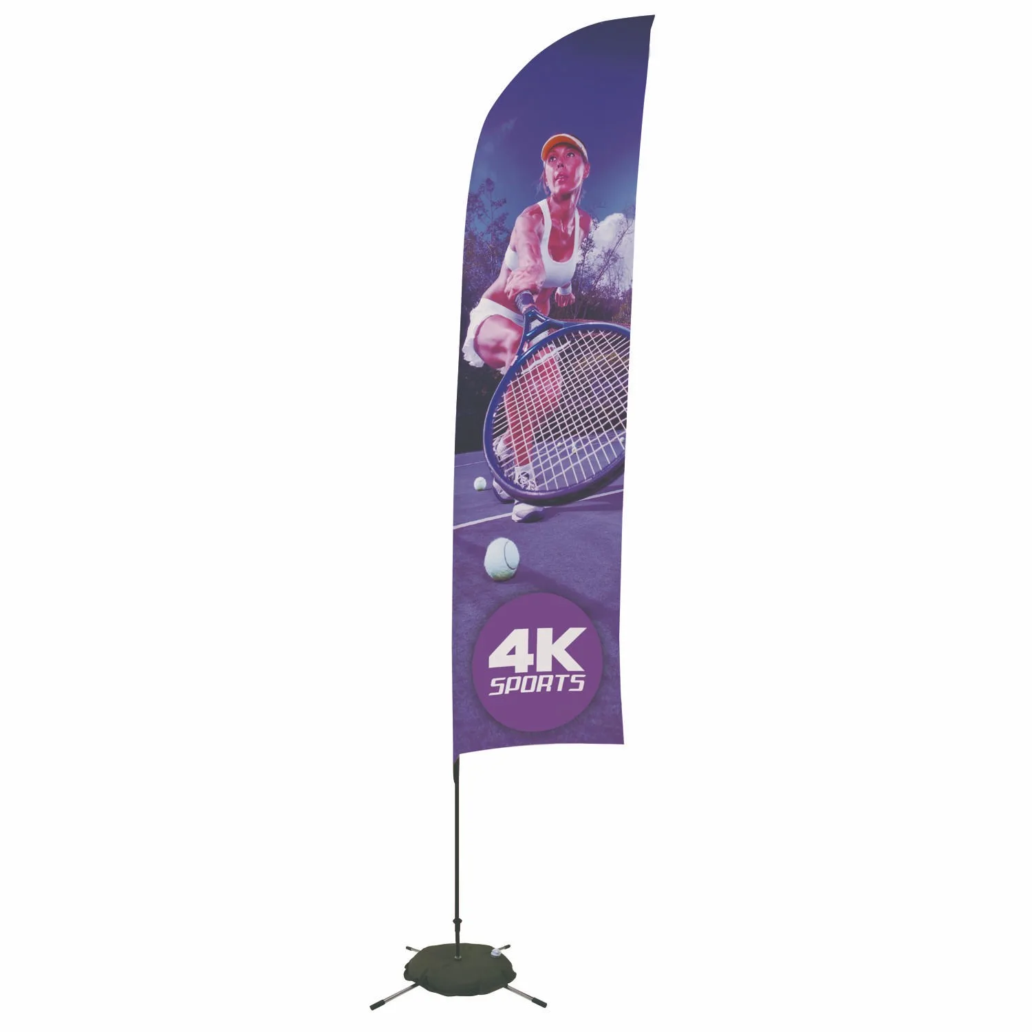 13' Streamline Blade Sail Sign Flag, 1-Sided, Scissor Base