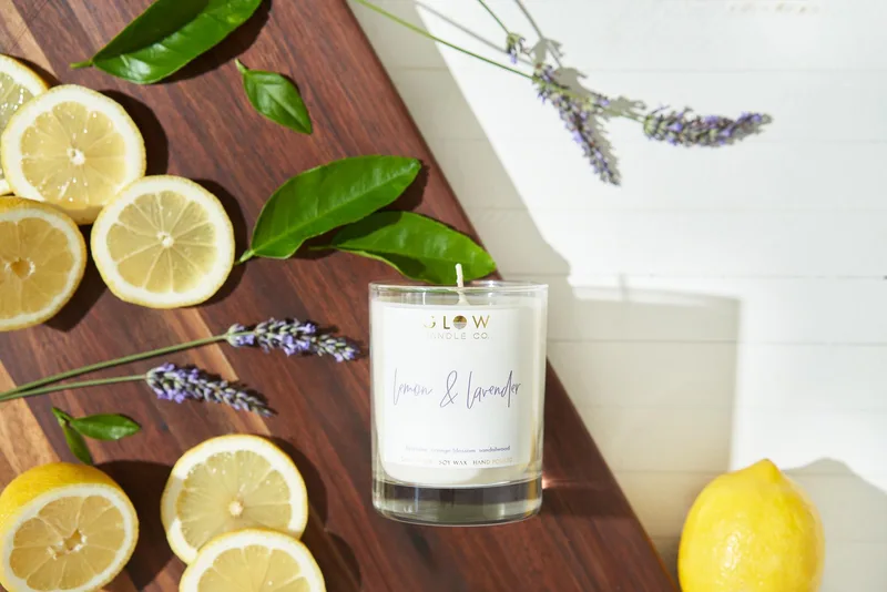 Glow Candle Company 14Oz Lemon Lavender Soy Candle