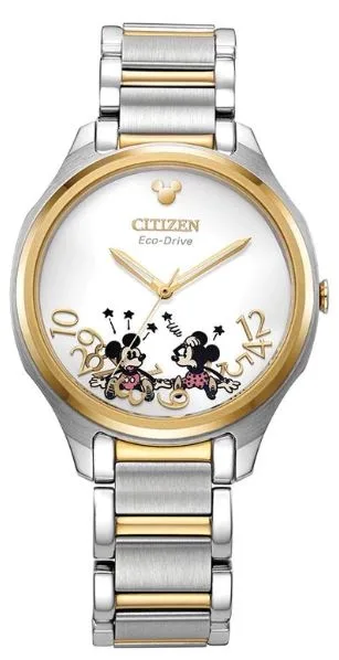 Citizen® Ladies Disney® Mickey & Minnie Two Tone Stainless Steel Bracelet Watch