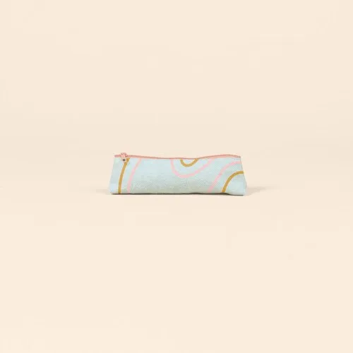 Beach Wash Denim White/Peach Pink Logo Front