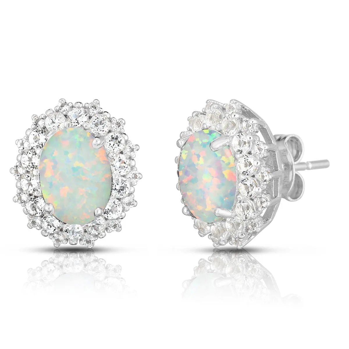 Jilco Inc Opal Earrings - 8x6mm