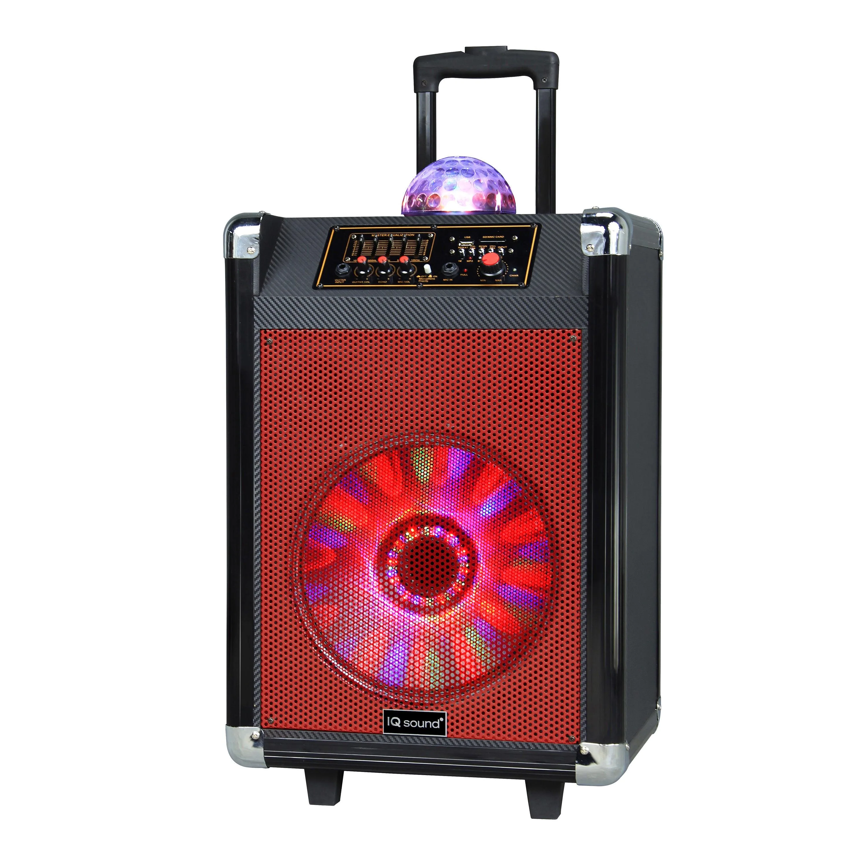 Supersonic 12" Portable Bluetooth Dj Speaker W/ Disco Ball Red