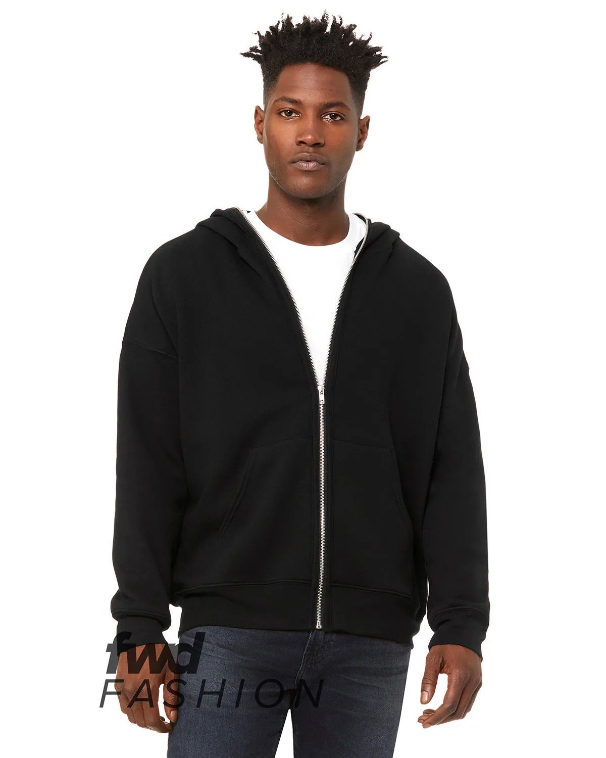 BELLA+CANVAS FWD Fashion Unisex Full-Zip Fleece with Zippered Hood