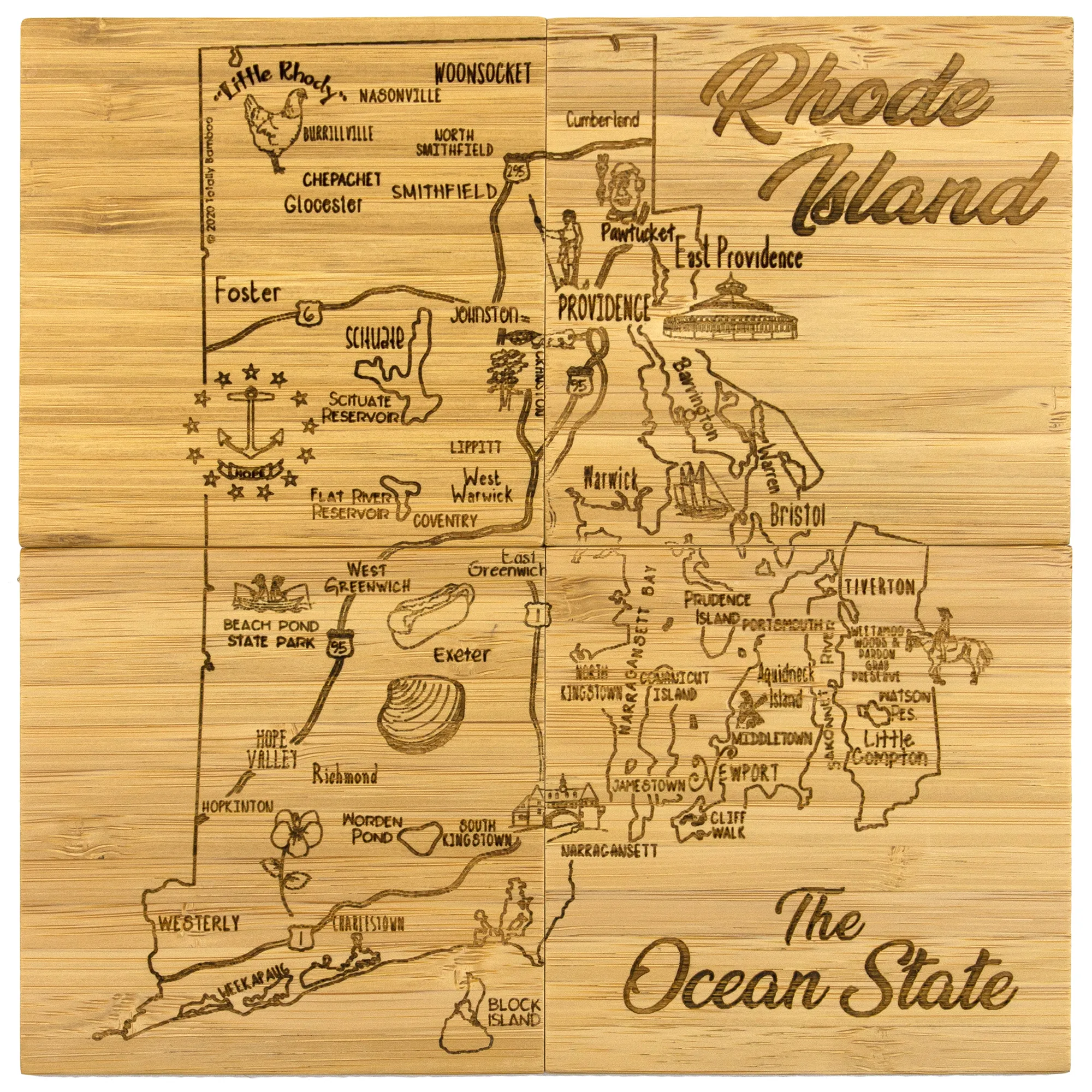Rhode Island Puzzle Coaster Set view 3