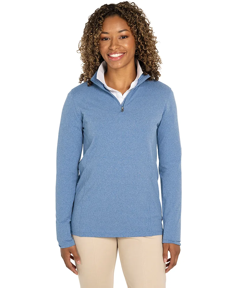 Women's Heathered Eco-Logic Stretch Quarter Zip Pullover