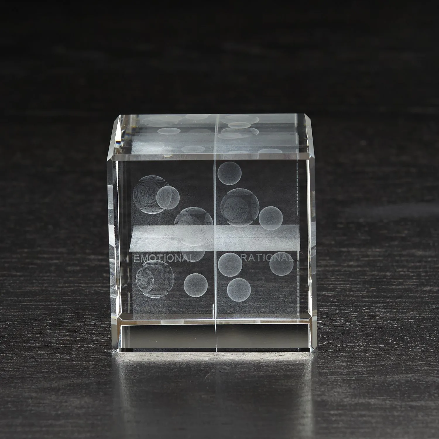Medium Flat Cube 3D Crystal Award view 2