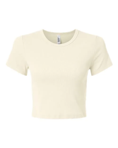 American Apparel® Women's Baby Rib Cropped T-Shirt view 3