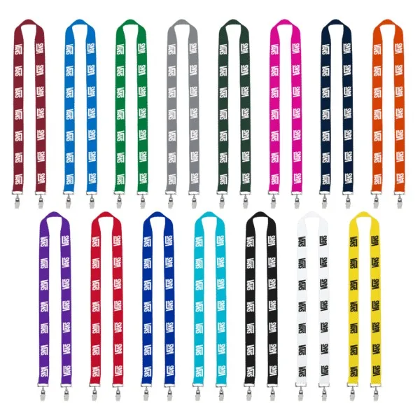 IMPORT Rush 1" Polyester 2-Ended Lanyard with Dual Sewn Silver Metal Split-Ring view 2