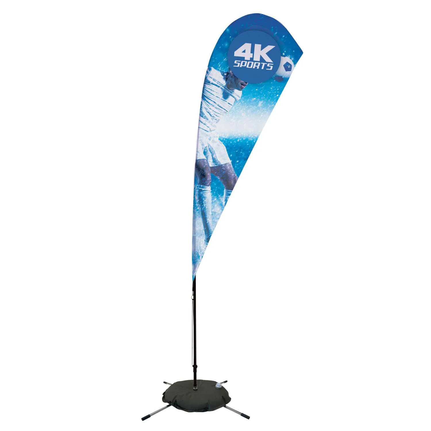 8' Streamline Teardrop Sail Sign Flag, 1-Sided with Scissor