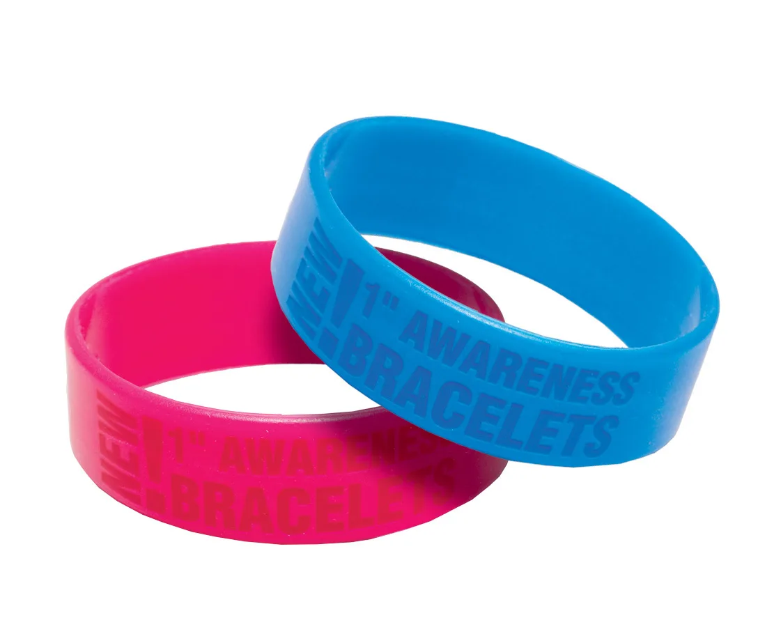 1" Debossed Silicone Awareness Bracelet view 2