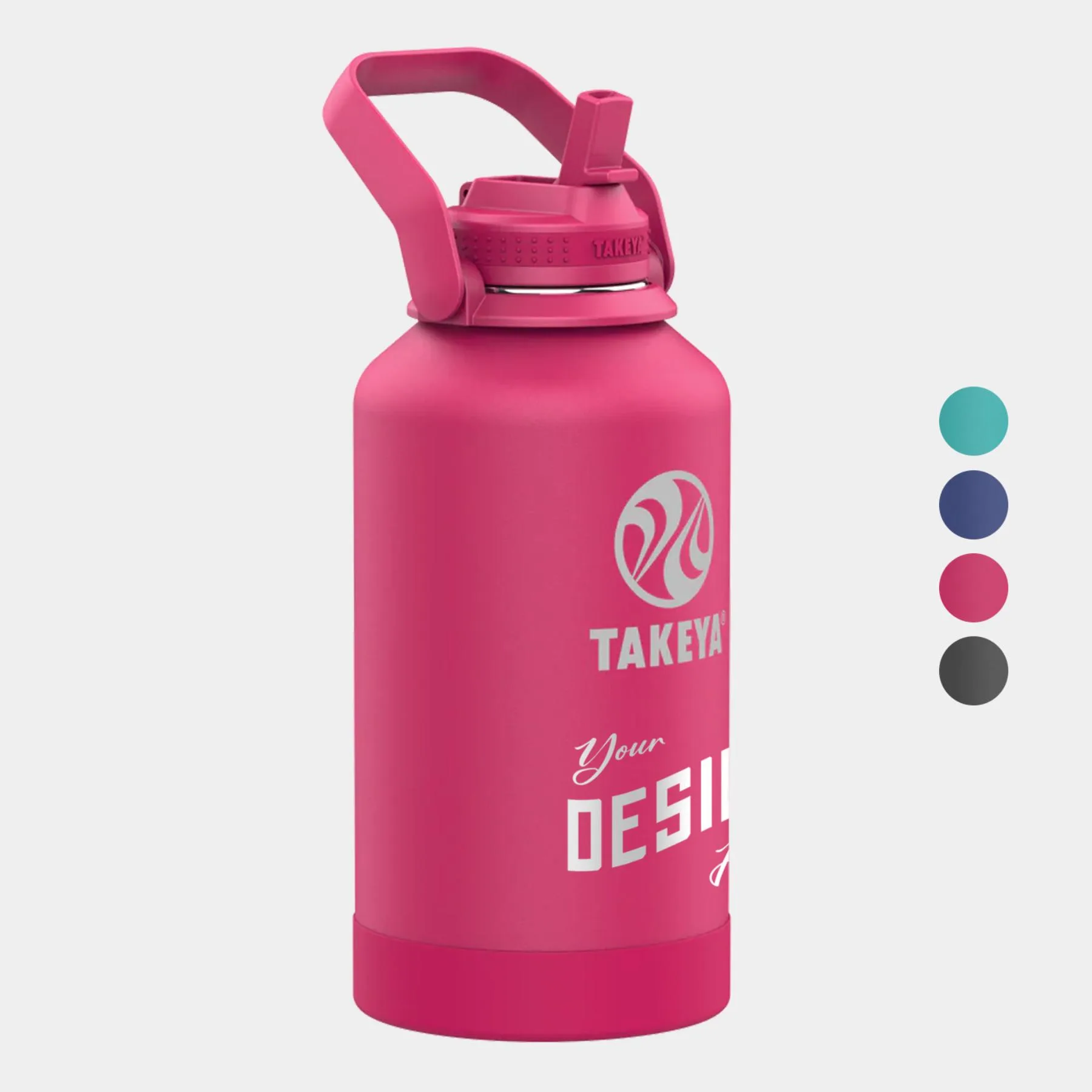 64 oz Takeya® Stainless Steel Insulated Pickle Ball Water Bottle w/ Straw Lid