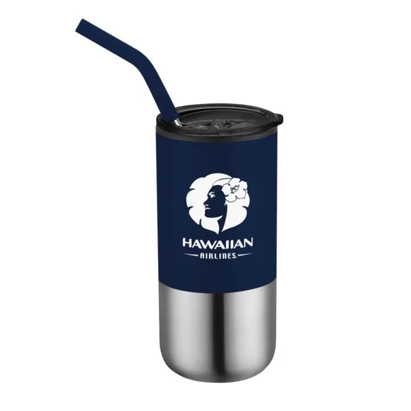 Destin 16oz Double Wall Tumbler w Straw view 2