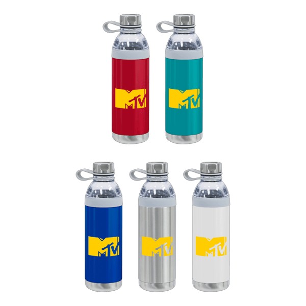 Dual Opening Stainless Steel Water Bottle - 20 Oz.