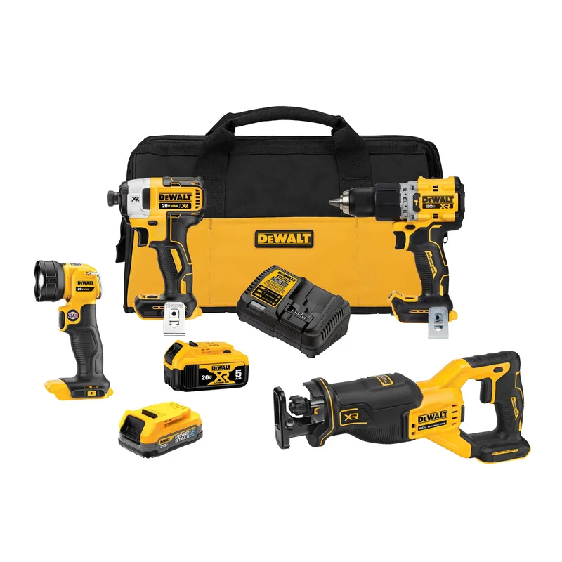DeWalt 20V Max Xr Brushless 4-Tool Combo Kit W/ 1 Powerstack Battery