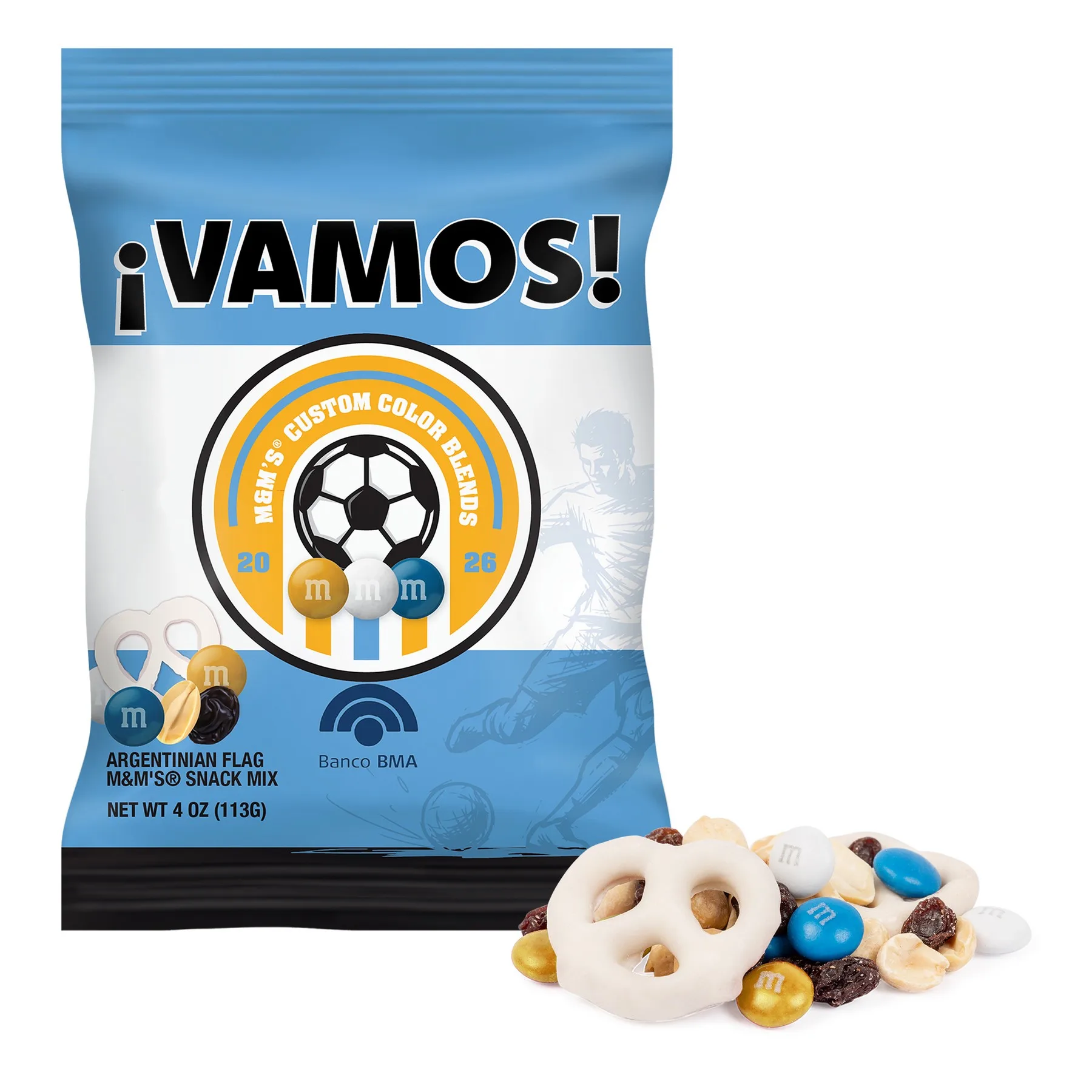 Soccer M&M'S Snack Mix - 4 oz Digibag view 2