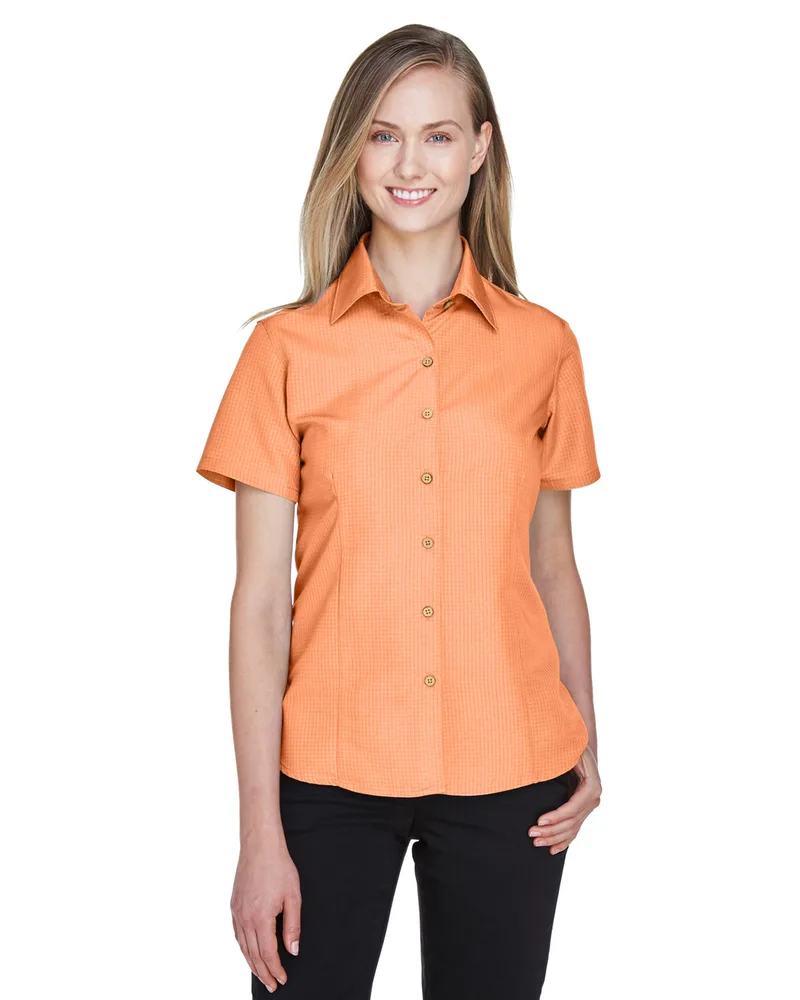 Harriton Ladies' Barbados Textured Camp Shirt view 6