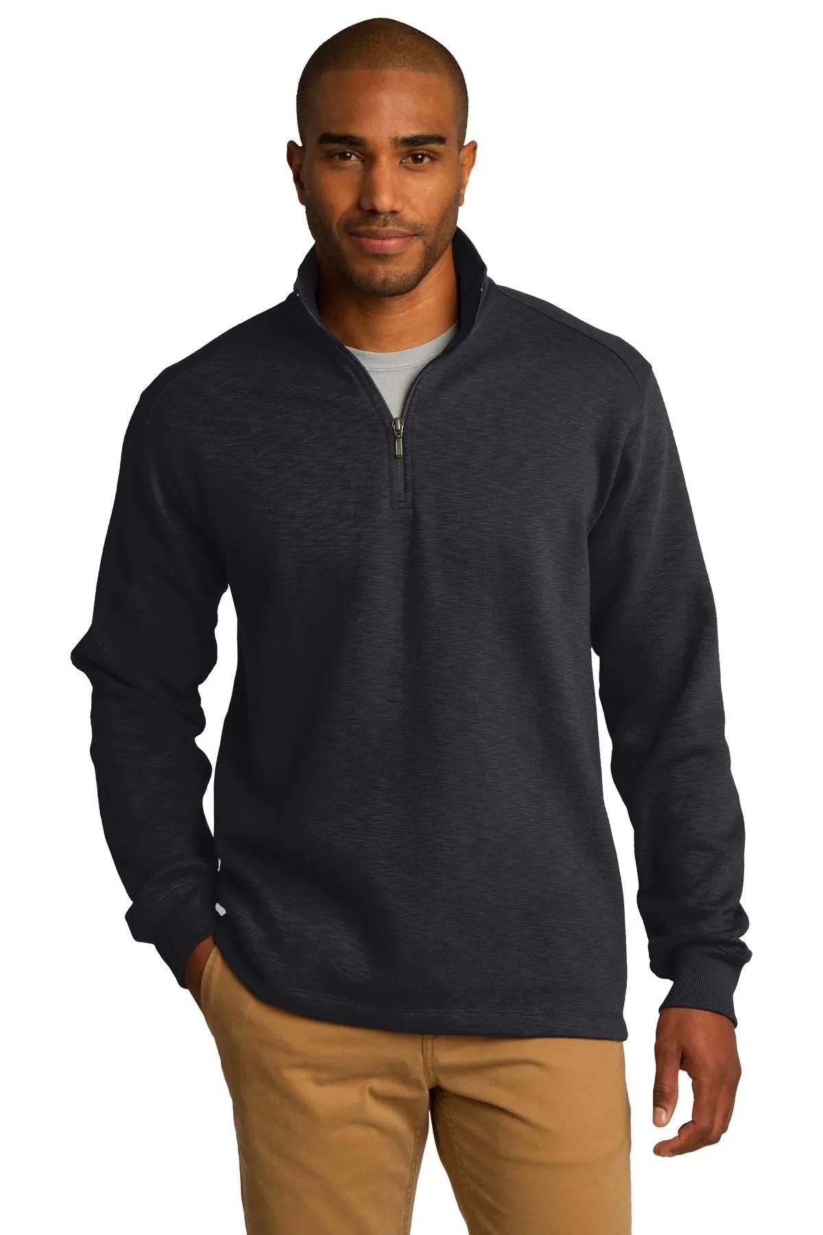 Port Authority® Slub Fleece 1/4-Zip Pullover. view 3