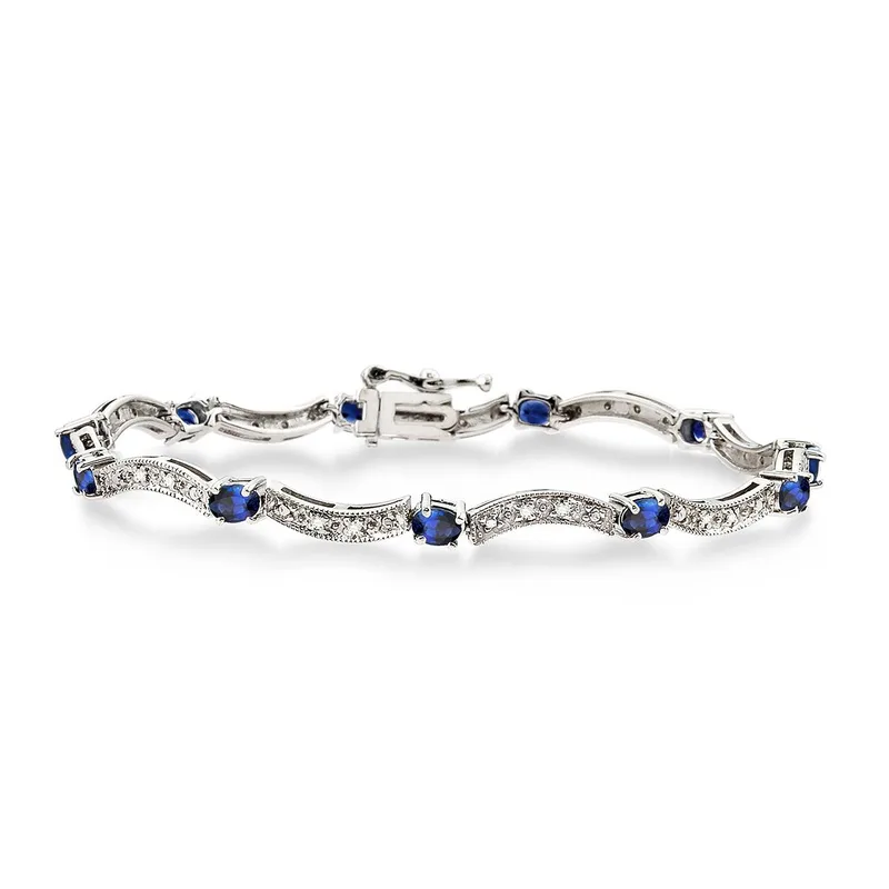 Jilco Inc Diamond & Sapphire Bracelet