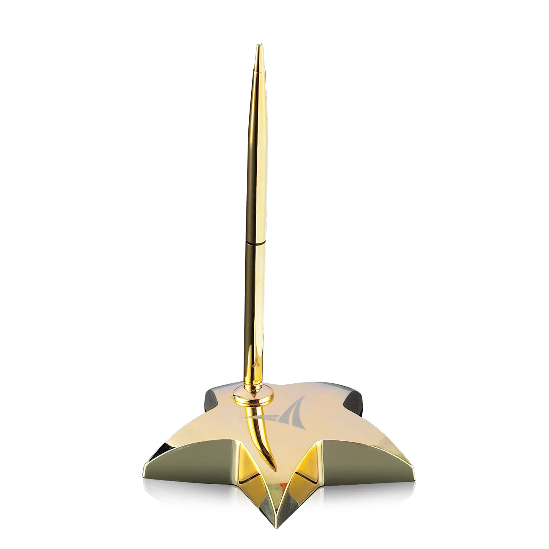 Star Paperweight with Pen, Gold