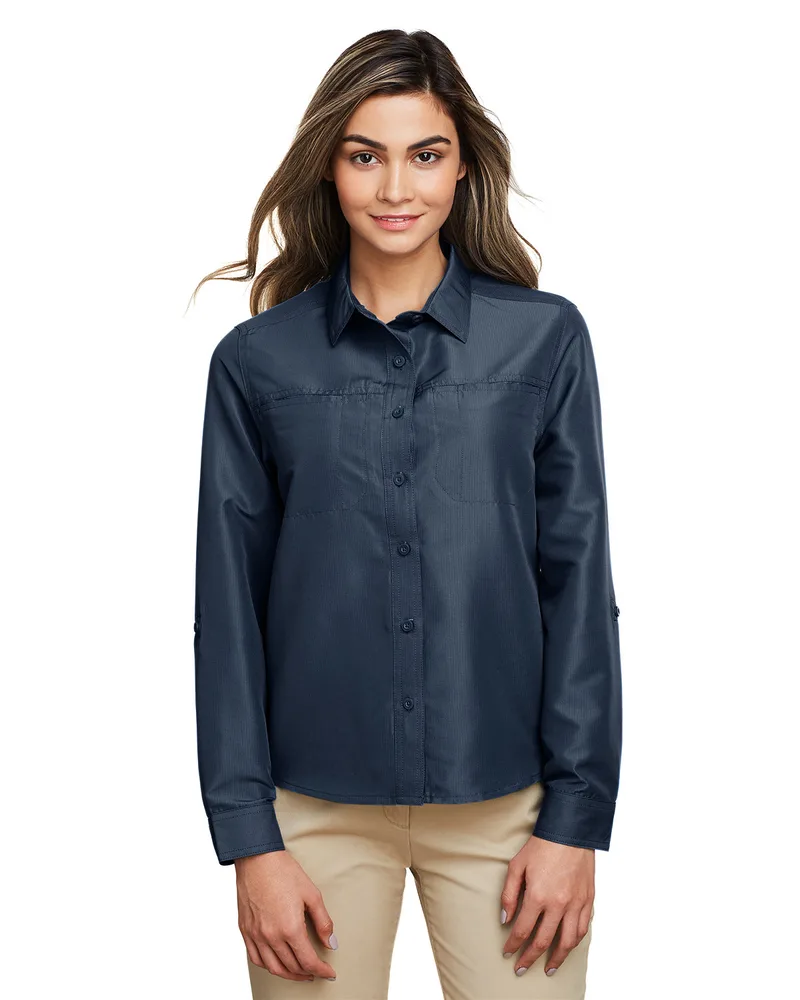Harriton Ladies' Key West Long-Sleeve Performance Staff Shirt view 5