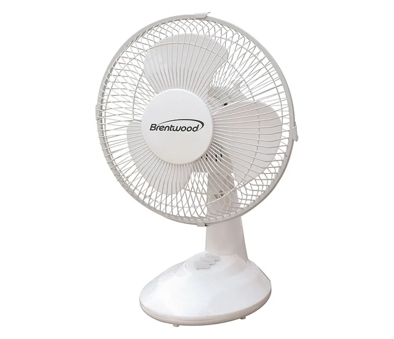 9'' White Oscillating Desk Fan