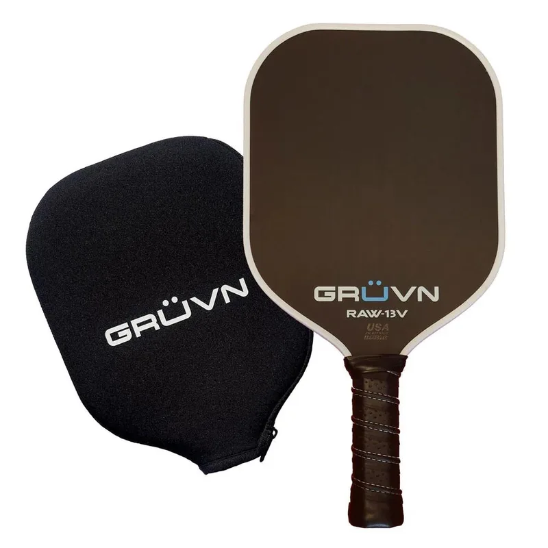 GRUVN Raw-13V Pickleball Paddle Size 15.5'' - Black/White