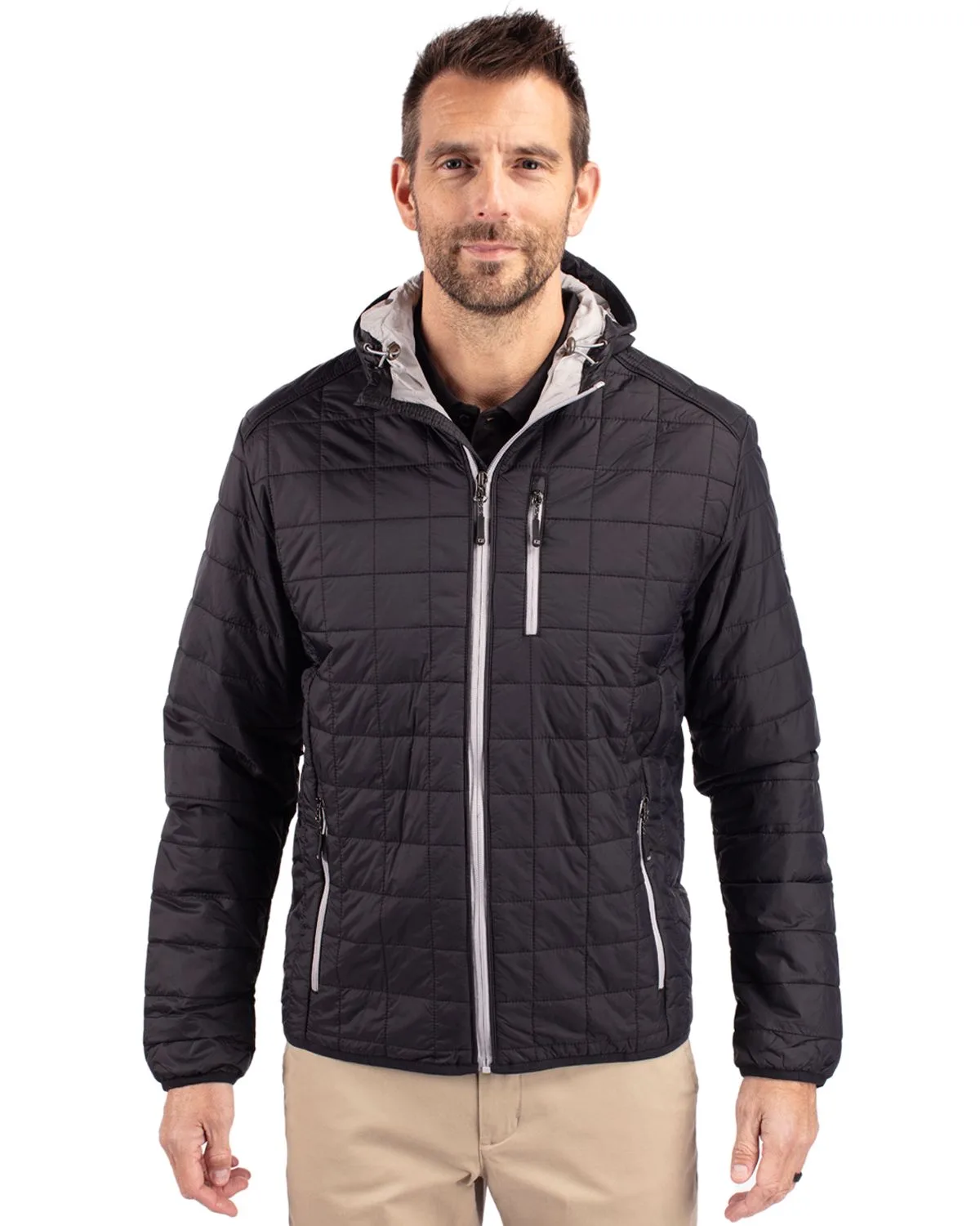 Cutter & Buck Rainier Primaloft Eco Mens Full Zip Hooded Jacket