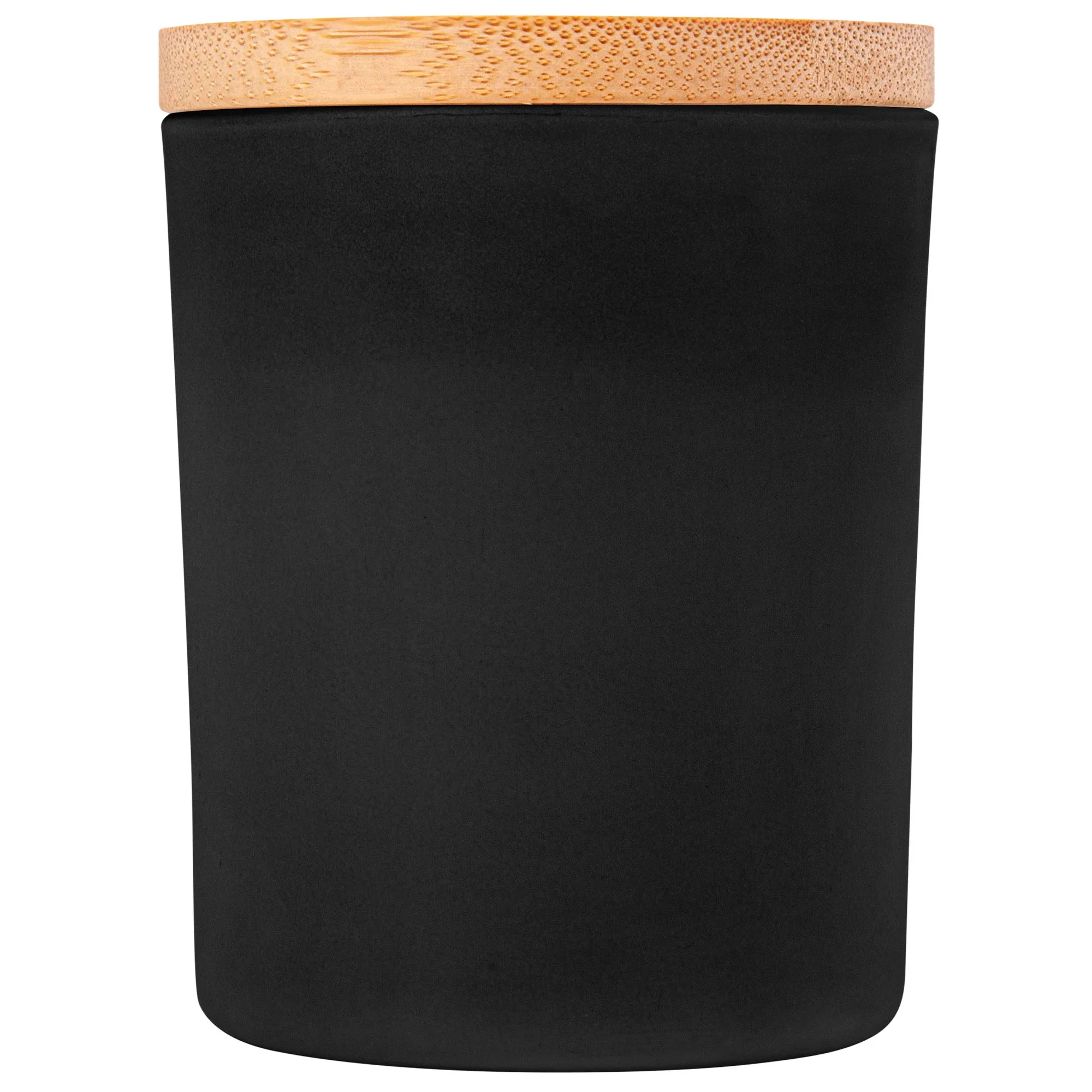 Vanilla-Scented Soy Wax Candle In Glass Jar W/Bamboo Lid view 3