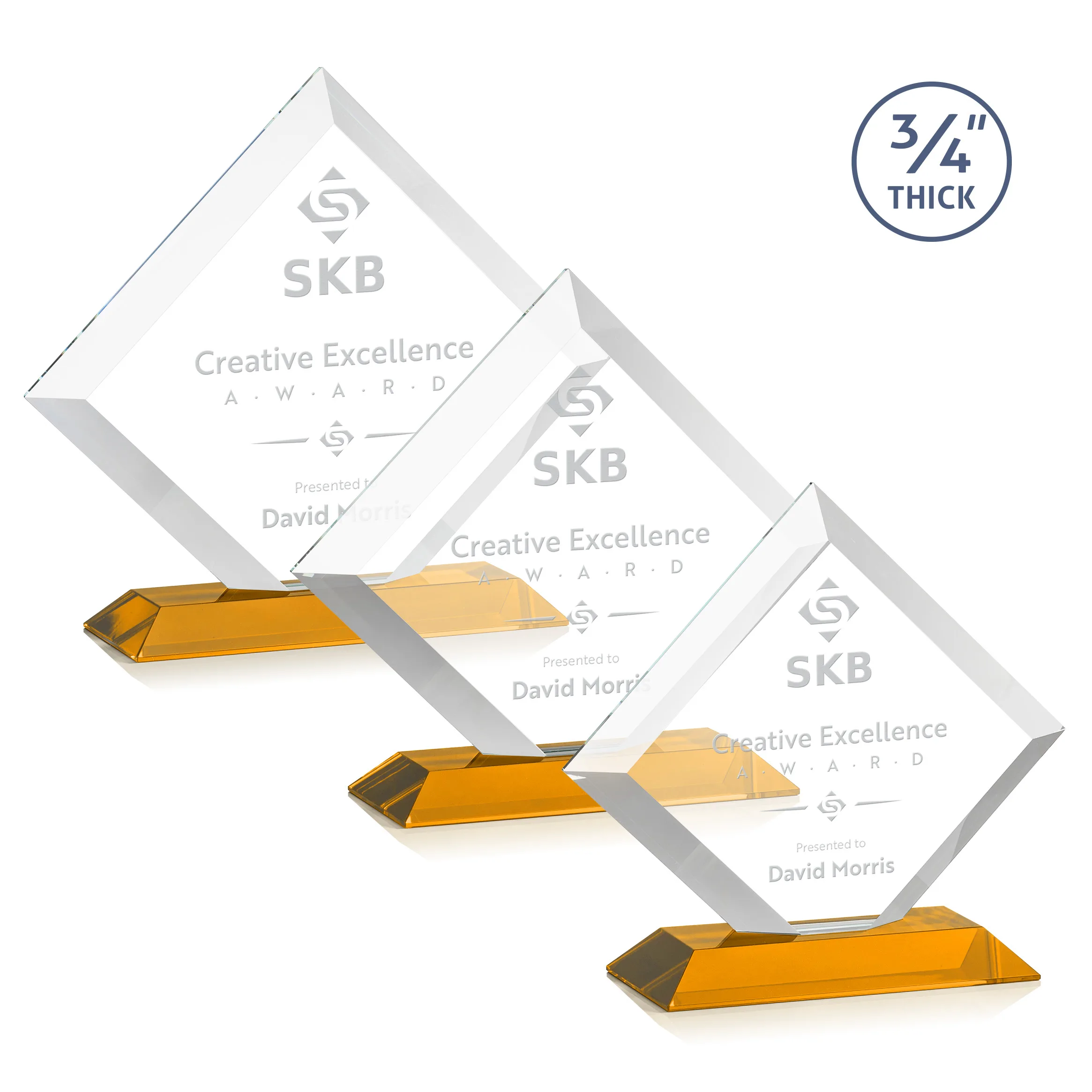 Deep Etch, Standard base, Amber