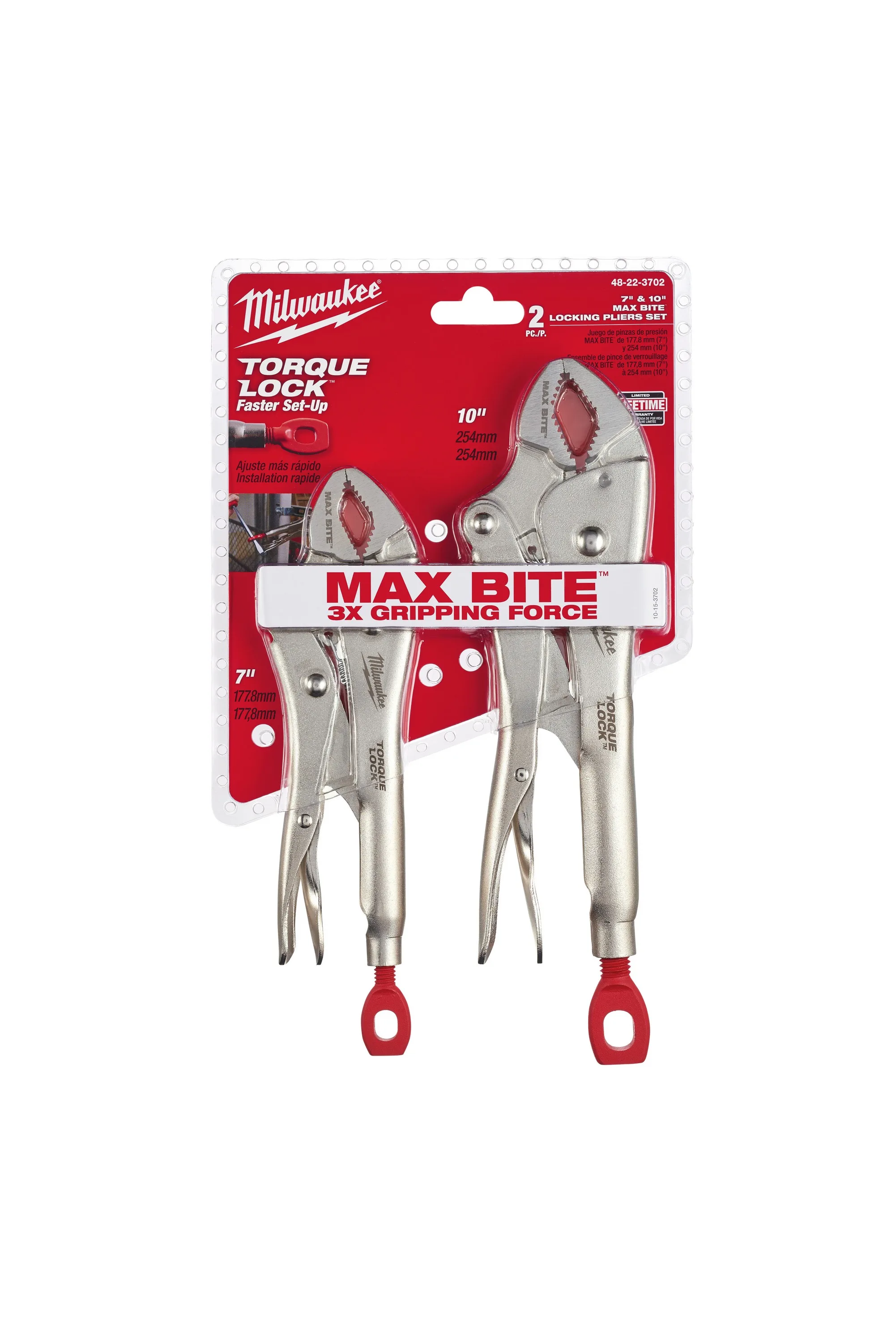 Milwaukee 2Pc Curved Jaw Locking Pliers 7" & 10"