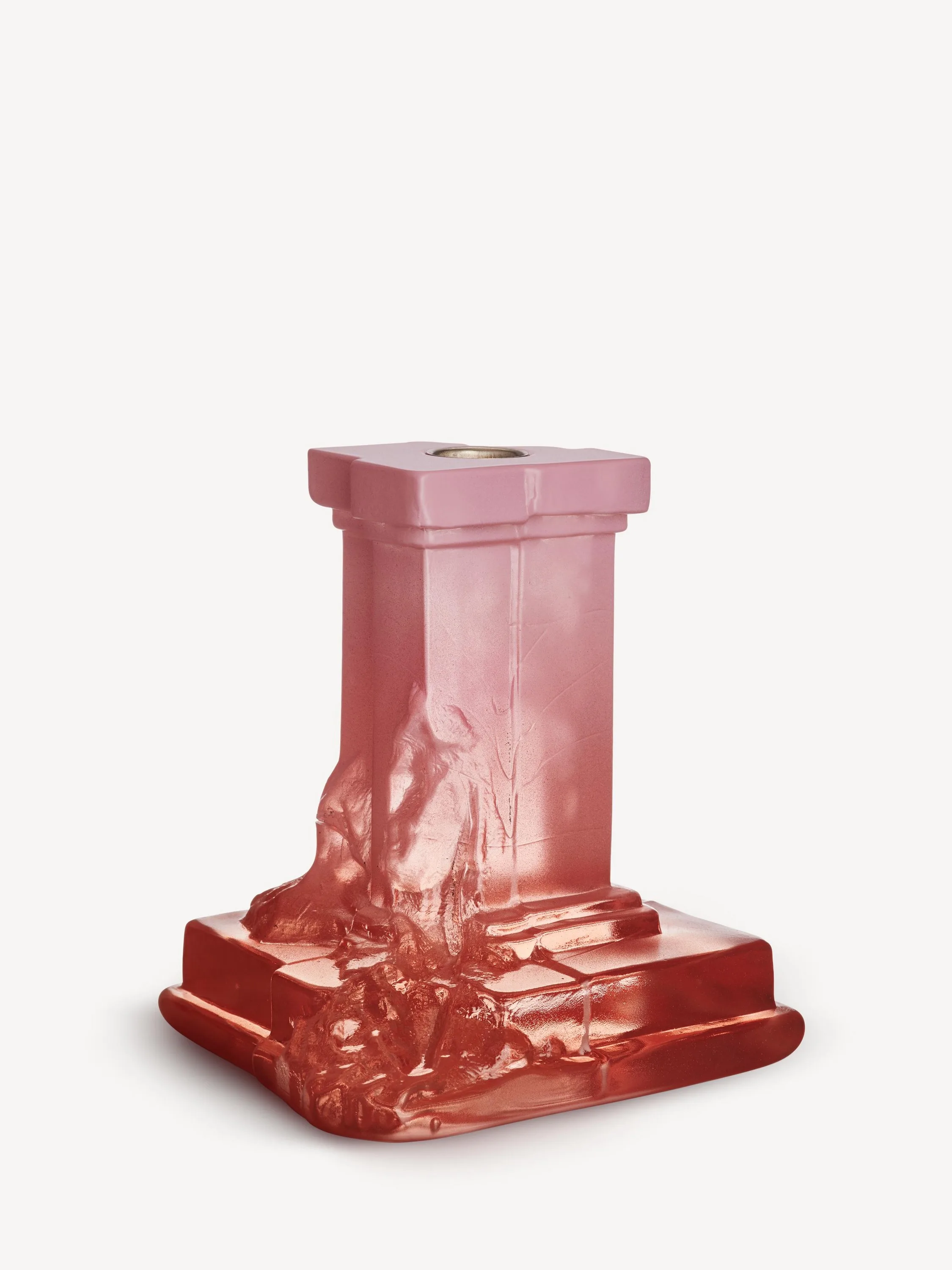 Kosta Boda Rocky Baroque Candlestick Spicy Rose Medium
