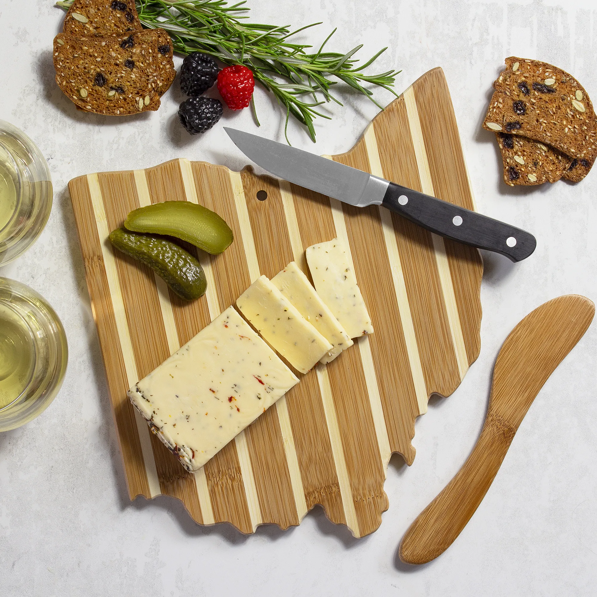 Ohio Charcuterie Board with Spreader Knife Gift Set view 5