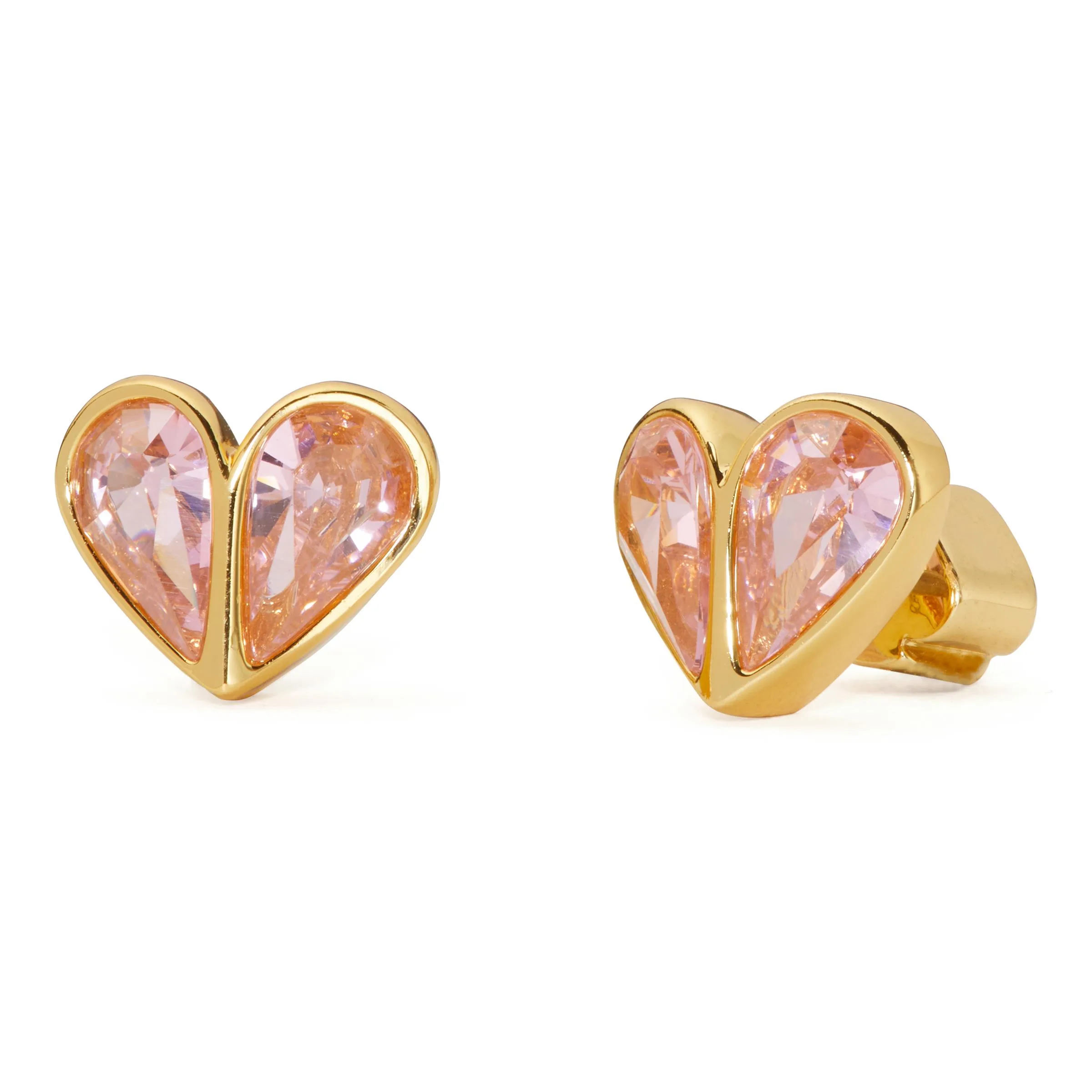 kate spade new york Rock Solid Small Heart Studs - Pink/Gold