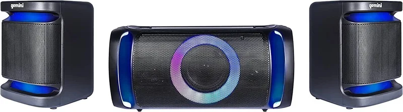 Gemini Dual 8" Home Stereo System w/Led Party Lighting Bluetooth Audio Streaming Karaoke Machine