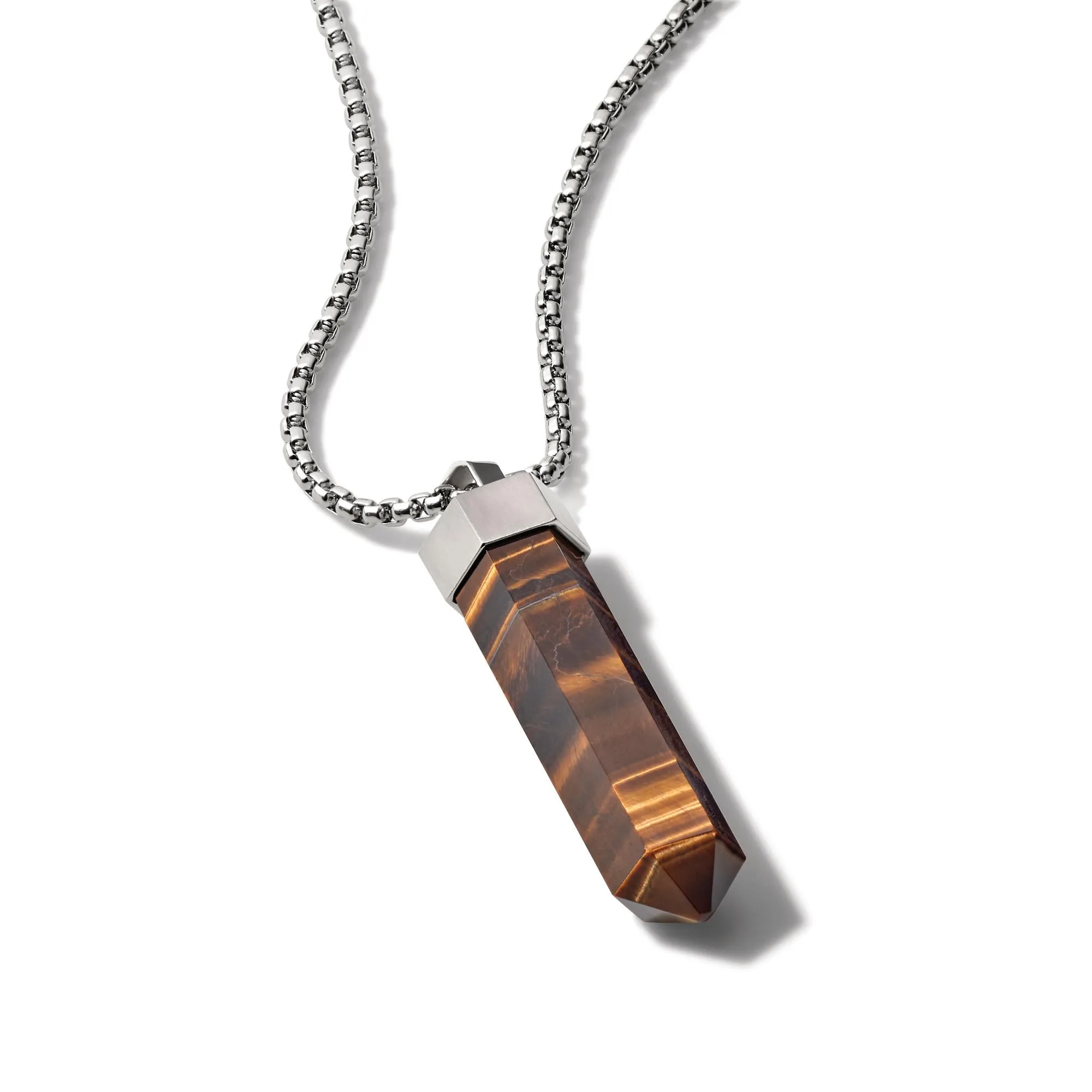 Bulova Jewelry Necklace: Faceted Tiger Eye Pendant